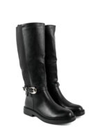 Μπότα γυναικεία με αγκράφα μαύρη